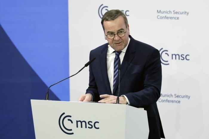 Verteidigungsminister Boris Pistorius spricht während der 61. Münchner Sicherheitskonferenz (MSC) in München. Foto: epa/Ronald Wittek