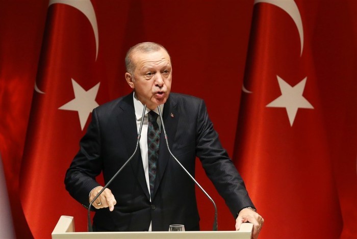 Der türkische Präsident Recep Tayyip Erdogan spricht in Ankara. Foto: epa/Str
