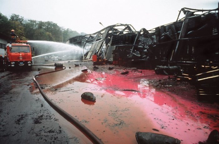 Sandoz-Umweltkatastrophe 1986. Foto: Michael Kupferschmidt