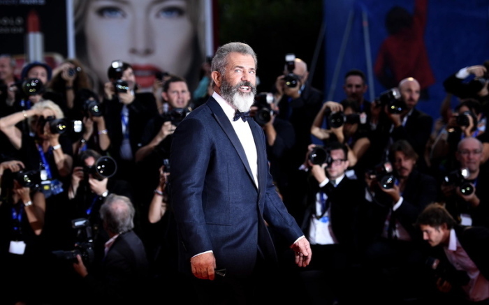 Filmregisseur und Schauspieler Mel Gibson kommt zur Premiere von 