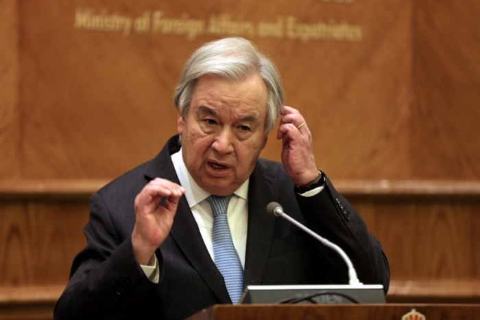 Generalsekretär der Vereinten Nationen Antonio Guterres in Amman. Foto: epa/Mohammad Ali
