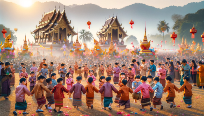 Am 13. Januar wird in Thailand der nationale Kindertag gefeiert.  Foto generiert von OpenAI's DALL·E und Fotoquelle: ChatGPT